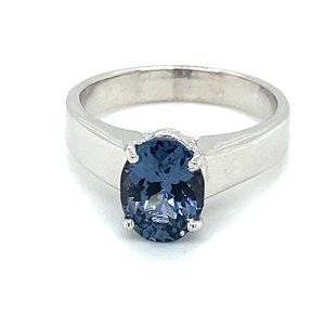 Certified Blue Spinel 2.15ct Solid 18K Gold Ring